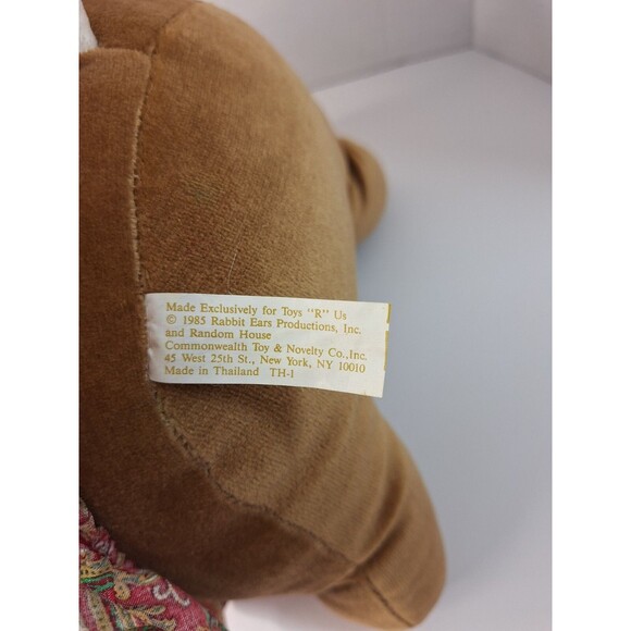 EUC Vintage 1985 Velveteen Rabbit Plush 13" Bunny Rabbit Floppy Ears Toys R Us - Picture 10 of 11